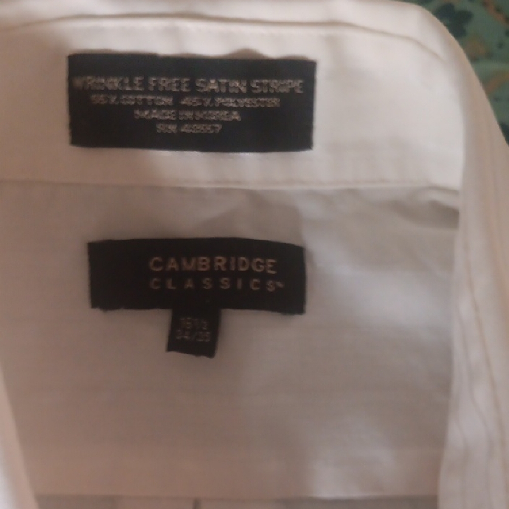 Vintage White Men's Shirt Long Sleave
